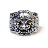 bague tete de lion gardien chinois