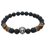 bracelet pierre de lave lion