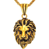 Pendentif Lion Sauvage Doree