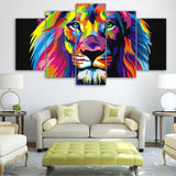 Tableau Lion Pop Art Multicolore