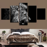 Tableau Lion Rugissant Noir et Blanc