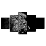 Tableau Lion Noir et Blanc