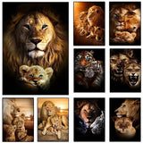 Toile Lion Coucher de Soleil