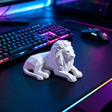 Statue Lion Origami Bleu