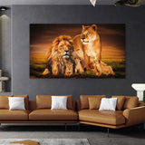Toile Lion Famille
