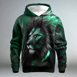 Sweat à capuche lion imprimé 3D
