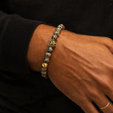 Bracelet Lion Jaspe Dalmatien porté