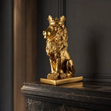 Statue Lion Dorée porté