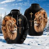 Sweat à capuche Lion Baroque Noir et Or