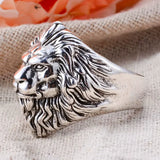 Bague Tête de Lion Argent Vieilli