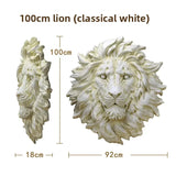 Tête de Lion Murale Rugissement Perçant