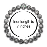 Bracelet Lion Jaspe Gris