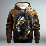 Sweat à capuche lion imprimé 3D