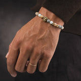 Bracelet Lion Amazonite Mat porté