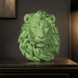 Tête de Lion Murale Verte porté