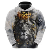 Sweat à capuche Lion imprimé 3D