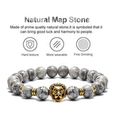 Bracelet Lion Jaspe Gris