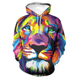 Sweat à capuche lion imprimé 3D