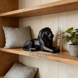 Statue Lion Origami Bleu