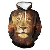 Sweat à capuche lion imprimé 3D