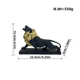 Statue Lion Rugissant Bleu