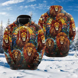 Sweat à capuche Lion Baroque Noir et Or