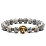 Bracelet Lion Jaspe Gris
