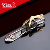 Pendentif Plume Griffe en Acier