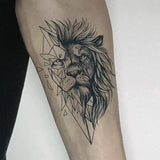 Tatouage Temporaire Lion Géometrique