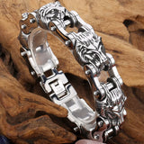 Bracelet Lion Chaîne Moto Noir