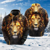 Sweat à capuche Lion Baroque Noir et Or