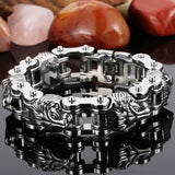 Bracelet Lion Chaîne Moto Noir