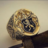 Bague Chevalière Lion couleur argent