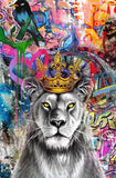 Toile Lion Peinture Amour Félin