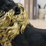 Statue Lion Rugissant Bleu