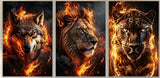 Tableau Lion Tigre et Lion