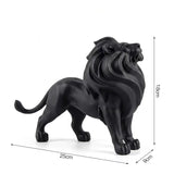 Statue Lion Résine Noire