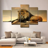 Tableau Lion Coucher de Soleil