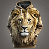 Sweat à capuche lion 3D