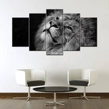 Tableau Lion Savane Sombre