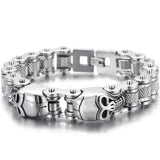 Bracelet Lion Chaîne Moto Noir