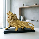 Statue Lion Rugissant Bleu
