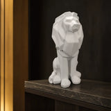 Statue Lion Blanc Origami porté