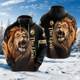 Sweat à capuche Lion Baroque Noir et Or