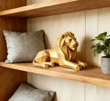Statue Lion Origami Bleu