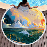 Serviette de plage ronde ciel étoilé