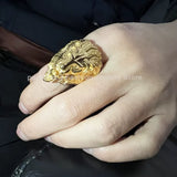 Bague Tête de Lion Dorée
