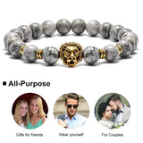 Bracelet Lion Jaspe Gris