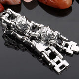 Bracelet Lion Chaîne Moto Noir