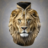 Sweat à capuche lion 3D